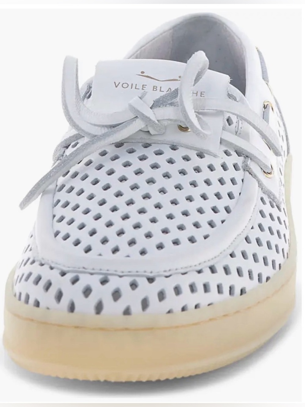 NWT VOILE BLANCHE Olivia Wind Boat Shoe in White - Picture 4 of 16